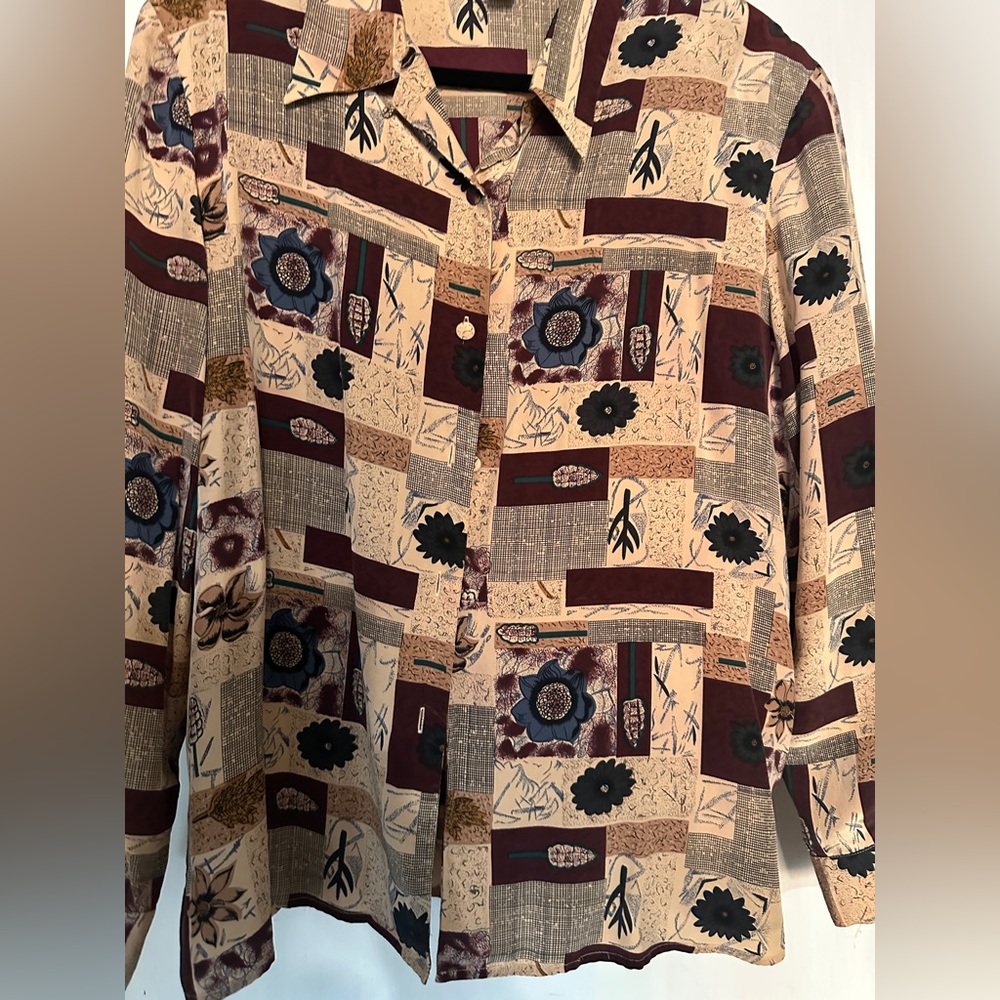 Vintage Button-Up Silk Shirt